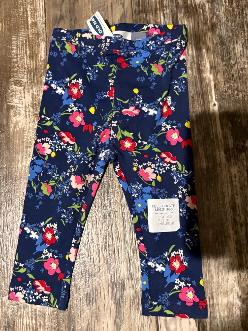 Old Navy Navy Floral Full-Length Leggings Baby Girl Size 12-18 Months! NWT!